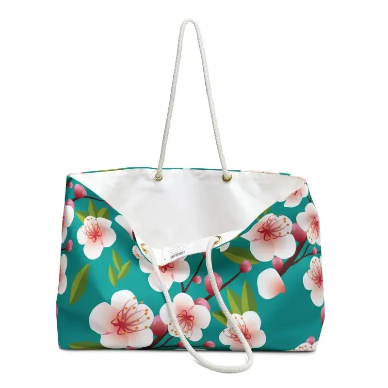 Oversized Floral Polyester Weekender Bag