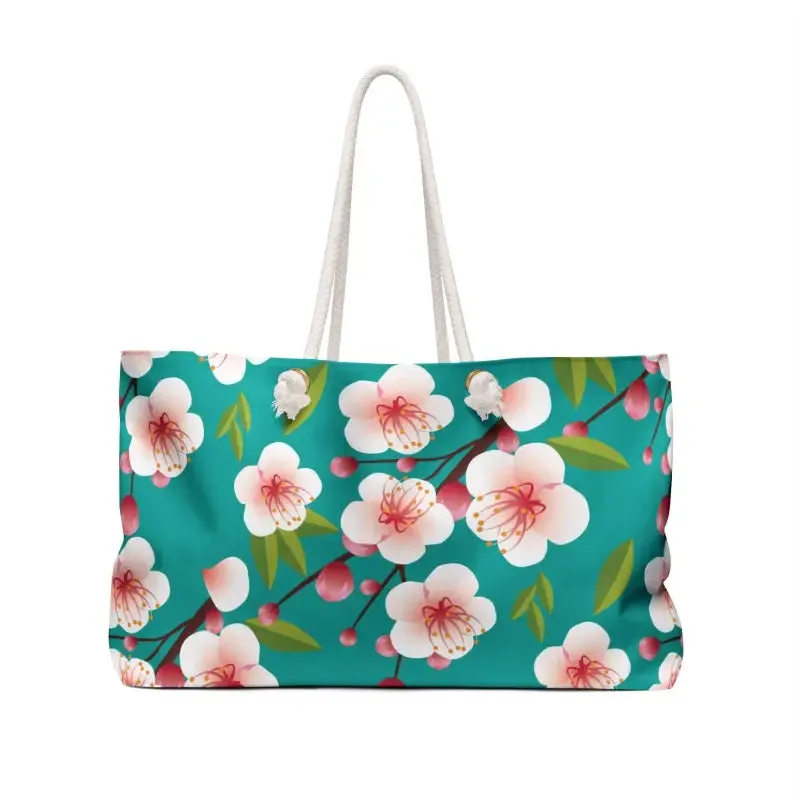 Oversized Floral Polyester Weekender Bag
