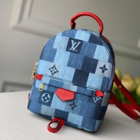 Palm Springs Mini Backpack In Damier Monogram Denim Canvas M45043 Blue/red 2020 Collection
