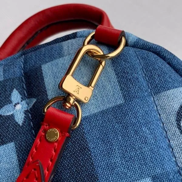 Palm Springs Mini Backpack In Damier Monogram Denim Canvas M45043 Blue/red 2020 Collection
