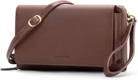 Peacocktion Crossbody Wristlet Wallets for Women RFID Vegan Leather Cross Body Cell Phone Purses with Zipper