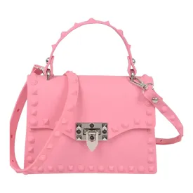 Pink Monotone Studded Clutch