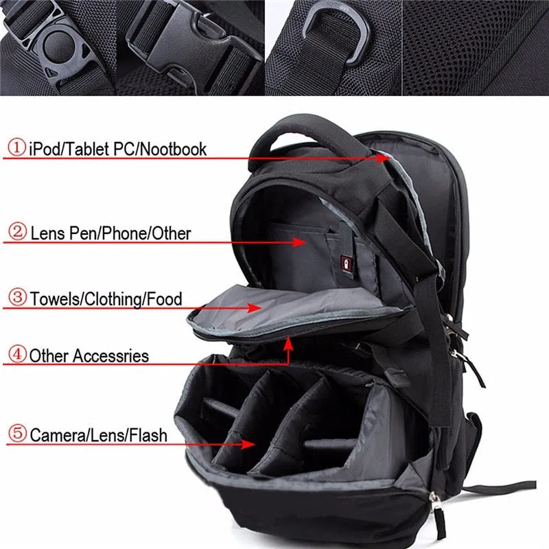 Sidiou Group Shockproof Waterproof multifunction SLR DSLR Camera Laptop Bag Lens Case Backpack