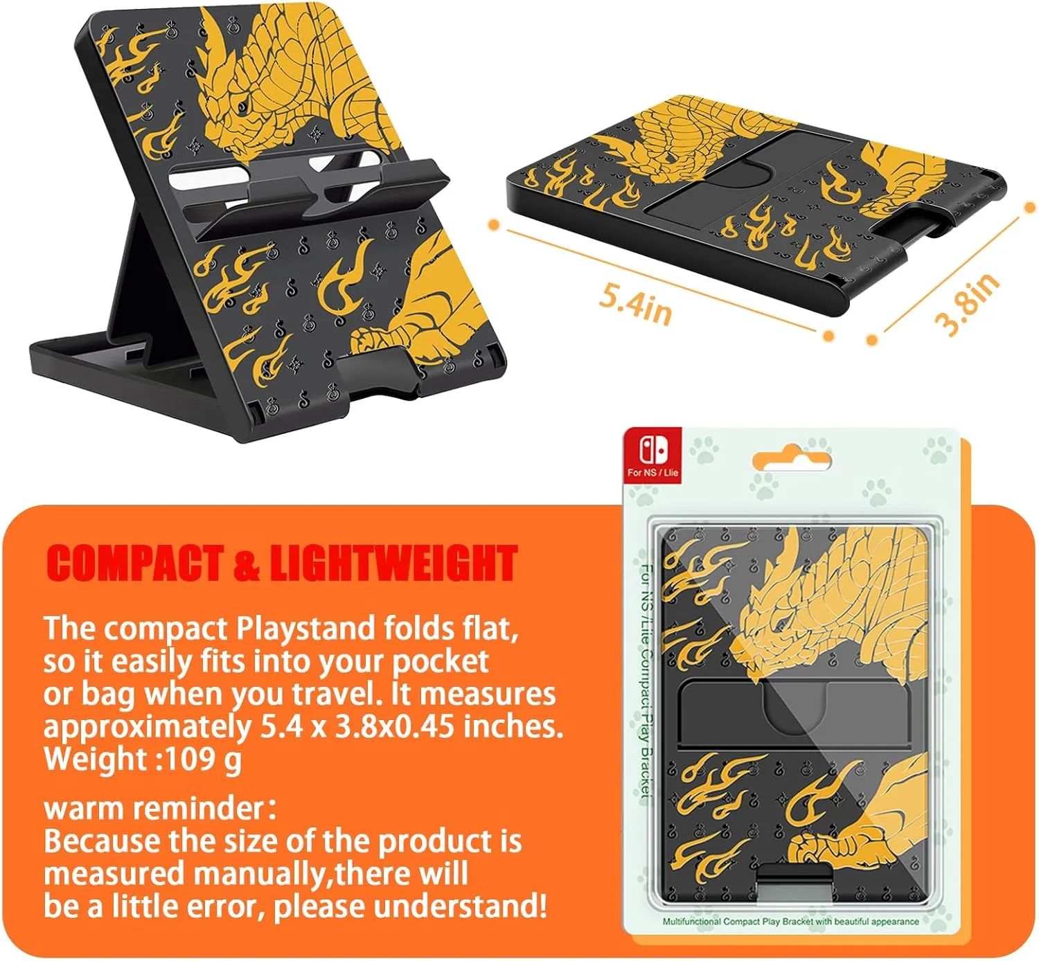 Switch Stand for Nintendo Switch,Switch OLED, Switch Lite,Adjustable Cute Playstand,Compact & Portable Foldable Switch Holder Accessories (Animal White)