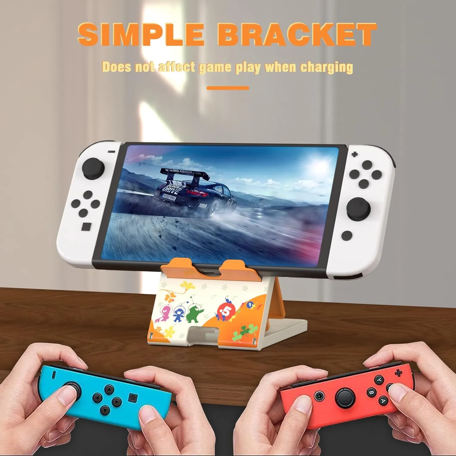 Switch Stand for Nintendo Switch,Switch OLED, Switch Lite,Adjustable Cute Playstand,Compact & Portable Foldable Switch Holder Accessories (Animal White)