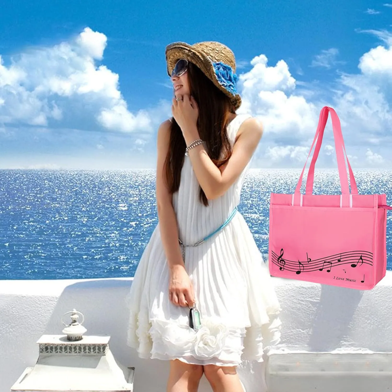 Tote Bag Piano Bag Musical Note Handbag Piano Key Tote Bag,Womens Reusable Shopping Bags