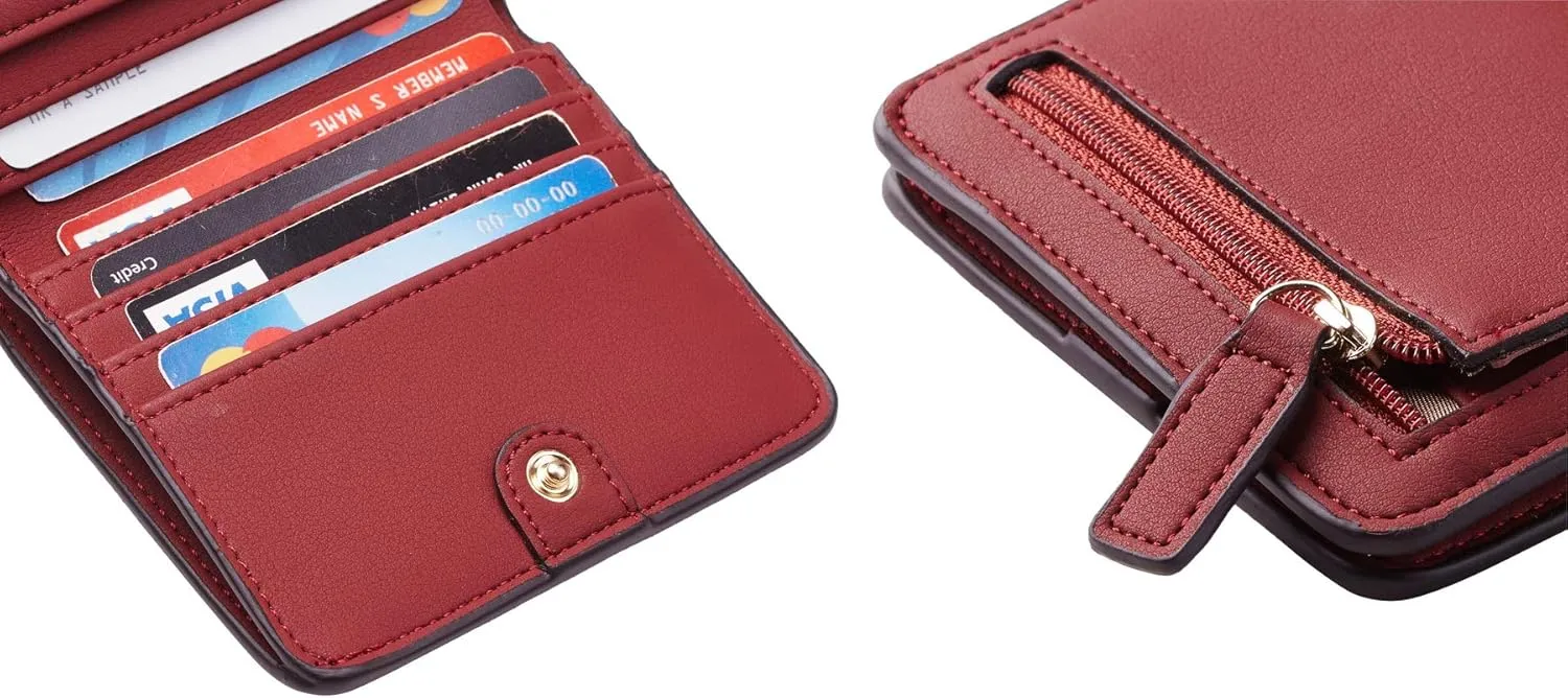 Toughergun Wallet Women Rfid Blocking Small Compact Bifold Luxury Leather Pocket Wallet Ladies Mini Purse with ID Window