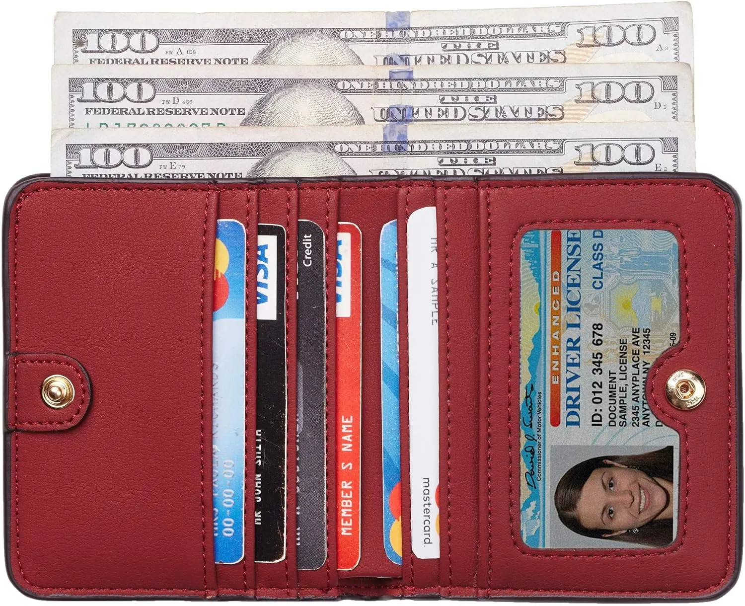 Toughergun Wallet Women Rfid Blocking Small Compact Bifold Luxury Leather Pocket Wallet Ladies Mini Purse with ID Window