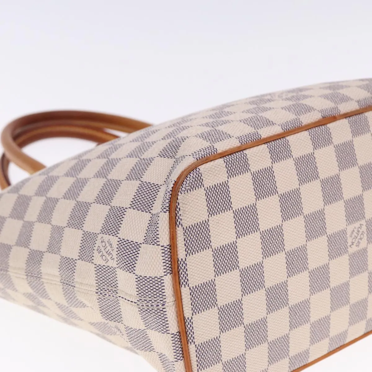 Trendy Inspired Louis Vuitton Damier Azur Saleya Pm Tote Bag N51186 Lv Auth Bs15181