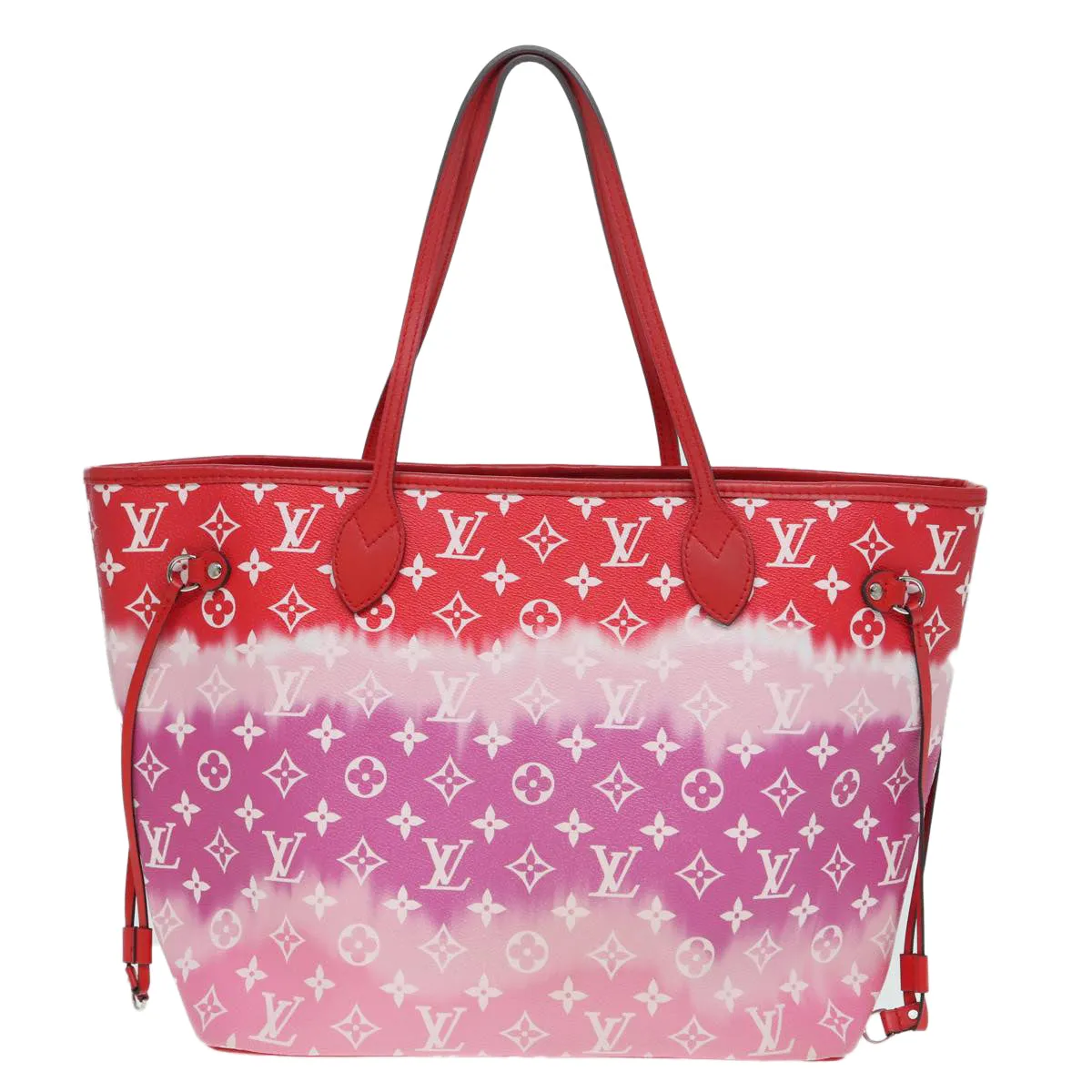 Trendy Inspired Louis Vuitton Monogram Escal Neverfull Mm Tote Bag Red M45127 Lv Auth 87610a