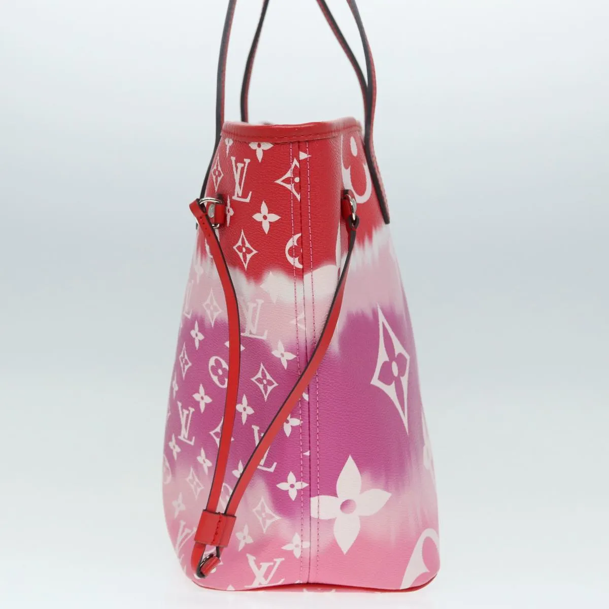 Trendy Inspired Louis Vuitton Monogram Escal Neverfull Mm Tote Bag Red M45127 Lv Auth 87610a