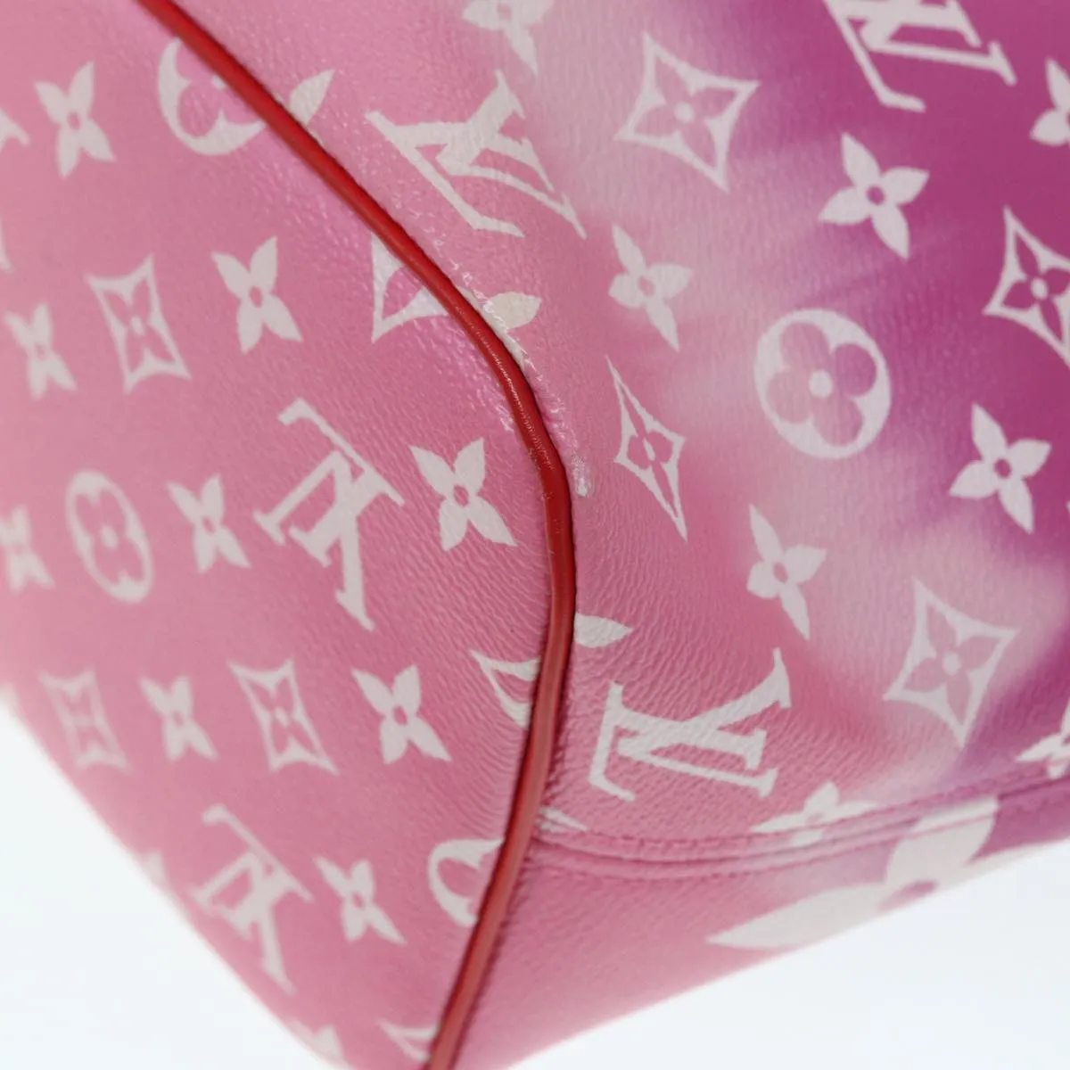 Trendy Inspired Louis Vuitton Monogram Escal Neverfull Mm Tote Bag Red M45127 Lv Auth 87610a