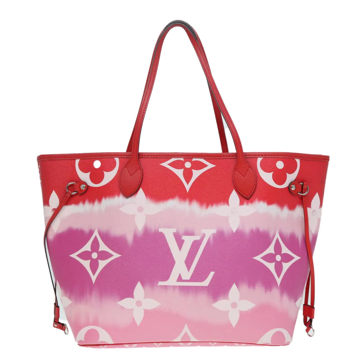 Trendy Inspired Louis Vuitton Monogram Escal Neverfull Mm Tote Bag Red M45127 Lv Auth 87610a