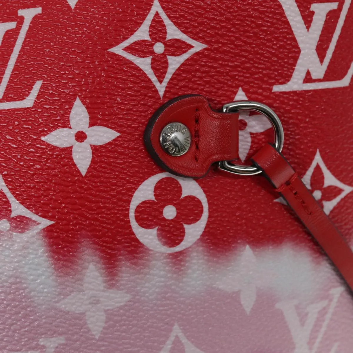 Trendy Inspired Louis Vuitton Monogram Escal Neverfull Mm Tote Bag Red M45127 Lv Auth 87610a