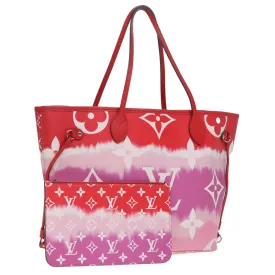Trendy Inspired Louis Vuitton Monogram Escal Neverfull Mm Tote Bag Red M45127 Lv Auth 87610a