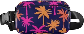 Tropical Coconut Palms Fanny Packs for Women Men Crossbody Bag Fashion Waist Packs Sling Belt Bag Waist Pouch with Adjustable Strap for Hiking Shopping Outdoors Travel