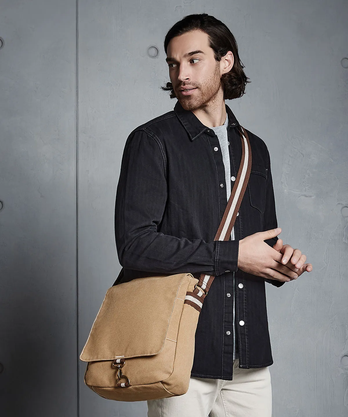 Vintage canvas messenger | Sahara
