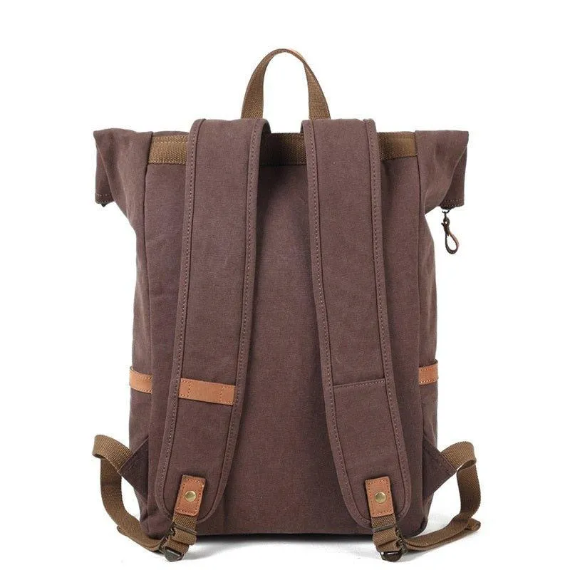Vintage Mens Canvas Backpack Leather for Men