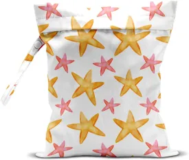 Wet Dry Bag, Wet Bag for Swimsuit, Travel, Beach, Pool, Diapers, Dirty Yoga Gym Clothes, Makeup Bag, Beach Wedding Supplies, Waterproof Reusable Shell Pearl Starfish Whale