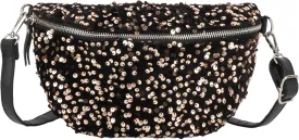 Women Large Glitter Sequins Velvet Fanny Pack Waist Bag Chest Bag Crossbody Shoulder Bag